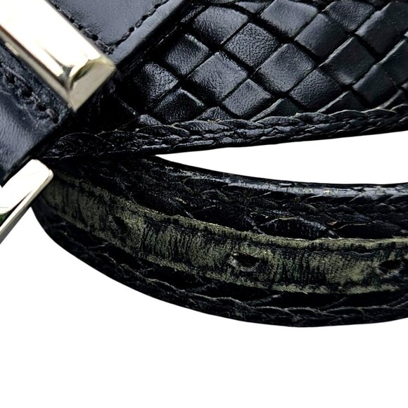Bragano Black Woven Leather Belt Mens Made in Canada XL 41–45 In Waist - Picture 8 of 14